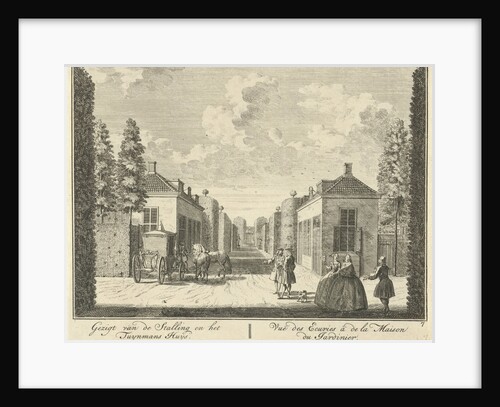 View of the stables and the house of the gardener on the estate at House ter Meer by Hendrik de Leth