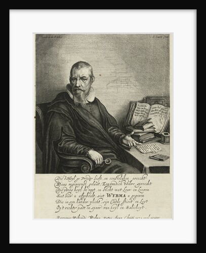 Portrait of Reinier Wybrands Wybma, baptist preacher by Jacob Adriaensz. Backer