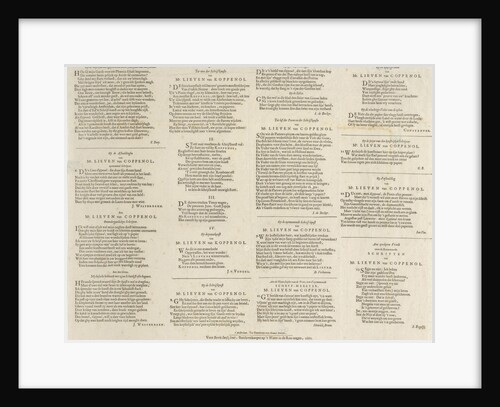 Praise poems of various writers Lieven Willemsz or Coppenol by Joost van den Vondel