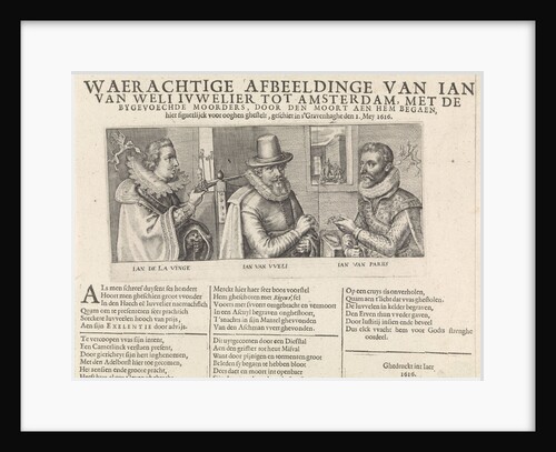 Portraits of Jan van Wely and his two assassins by Crispijn van de Passe I