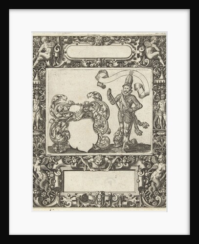 Picture frame with an elongated cartouche with rounded sides by Theodor de Bry