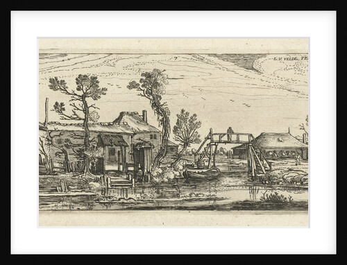 Farm on a canal in Haarlem by Esaias van de Velde