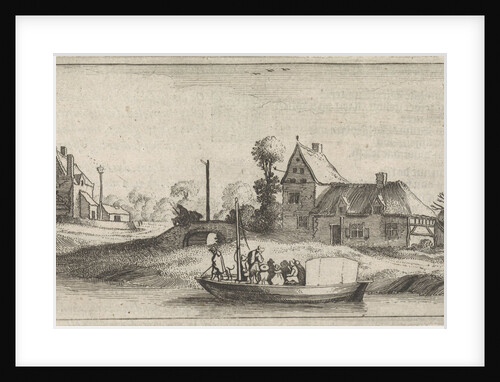 Travelers in a boat on a river by Cornelis Willemsz Blaeu-Laken