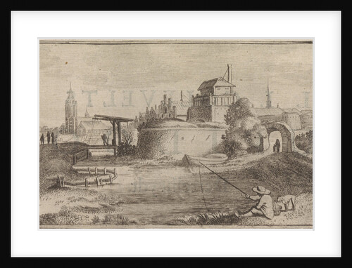 Angler in a fortified city by Cornelis Willemsz Blaeu-Laken