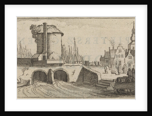 View of a bridge in a city by Cornelis Willemsz Blaeu-Laken