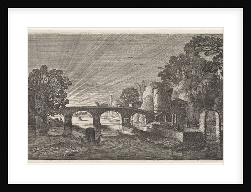 River view at sunset by Jan van de Velde II