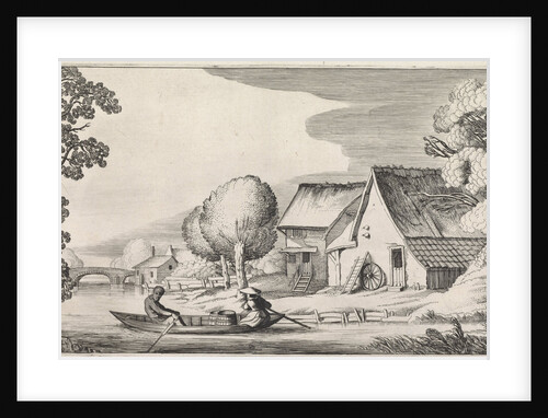 Farmer and his wife in a rowing boat by Jan van de Velde II