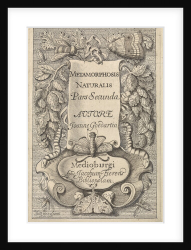 Title page for Johannes Goedaerts Metamorphosis Naturalis, Part 2 by Johannes Goedaert