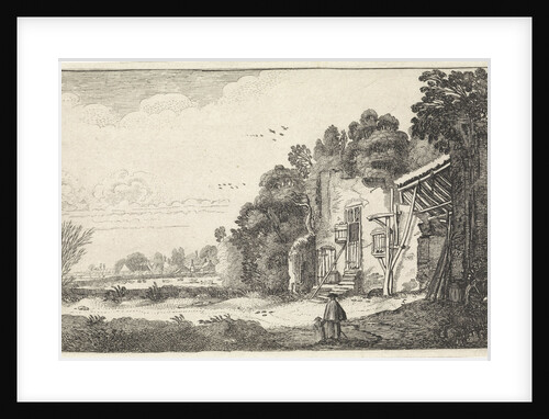 Woman with child in a ruined house by Jan van de Velde II