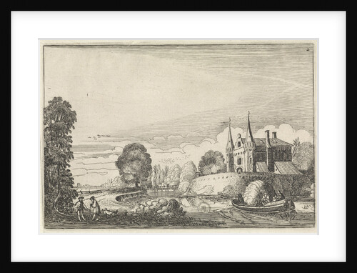 Pleasure boat in a moat by Jan van de Velde II