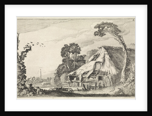 Figures in a dilapidated barn by Jan van de Velde II