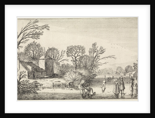 Skating at a farm and a haystack by Jan van de Velde II