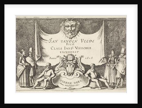 Figures in a cloth with a head of a satyr by Jan van de Velde II