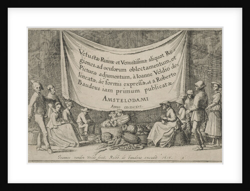 Figures with baskets of fruit and vegetables by Jan van de Velde II