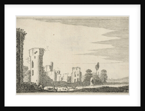 Goatherd in a ruined castle by Jan van de Velde II