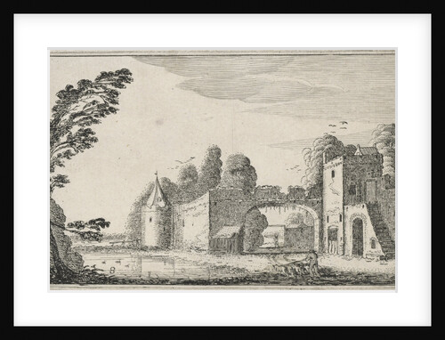 ruins of towers and a gate by Jan van de Velde II
