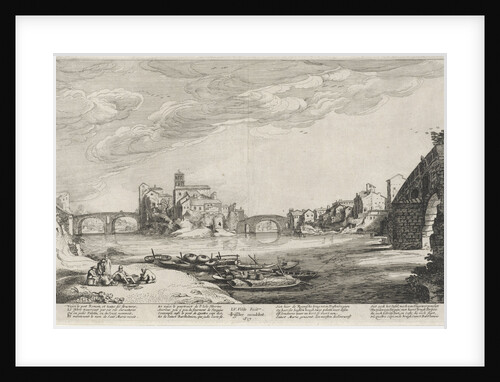 View of the Tiber with Roman bridges by Claes Jansz. Visscher II