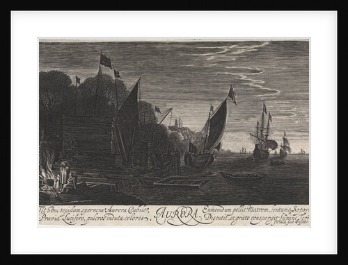 Seascape with ships: dawn by Claes Jansz. Visscher II