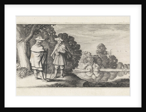 Two pilgrims at a pond by Claes Jansz. Visscher II