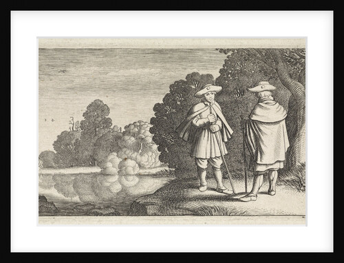 Two pilgrims at a pond by Claes Jansz. Visscher II