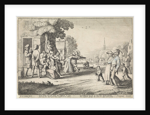 Dancing farmers during a village festival by P. Leijenaar
