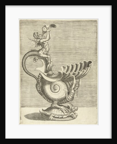 Jug in the form of a snail shell with a spout in a clamshell design by Hieronymus Cock