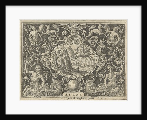 Cartouche: Atlas turns into a mountain by Abraham de Bruyn