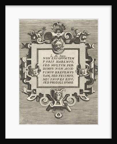square cartouche with a quote from Seneca by Gerard de Jode