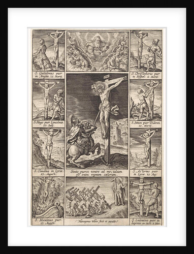 Christ on the cross and the lance carrier by Hieronymus Wierix