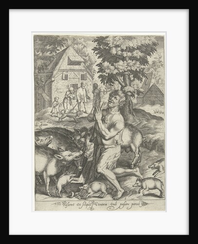 Prodigal son as a swineherd by Nicolaes de Bruyn