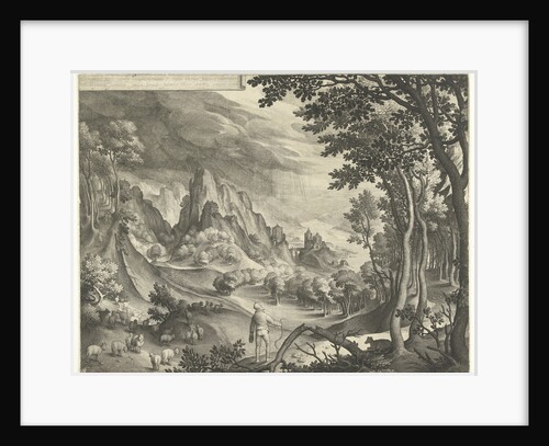 Moses is addressed by God on Mount Horeb by Nicolaes de Bruyn
