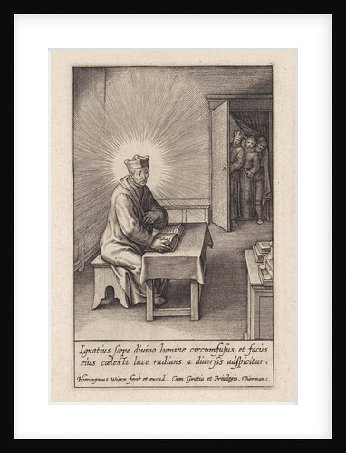 Ignatius Loyola surrounded by divine light by Hieronymus Wierix