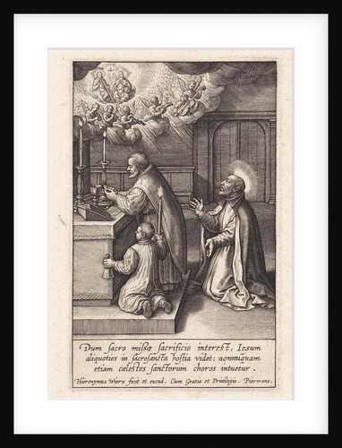 Ignatius Loyola has a vision of the Trinity by Hieronymus Wierix