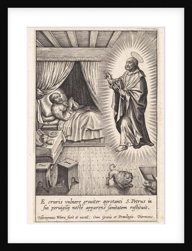 Ignatius Loyola has a vision of Peter by Hieronymus Wierix