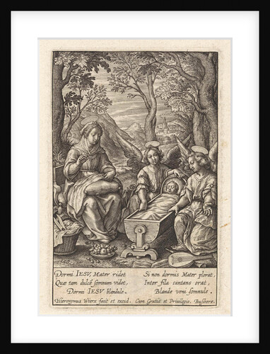 Christ child sleeps in the crib by Hieronymus Wierix