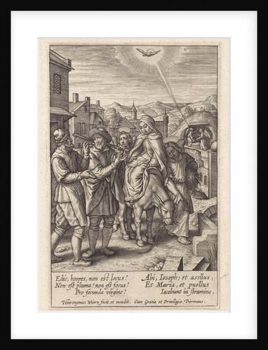 Joseph and Mary are refused at the inn by Hieronymus Wierix