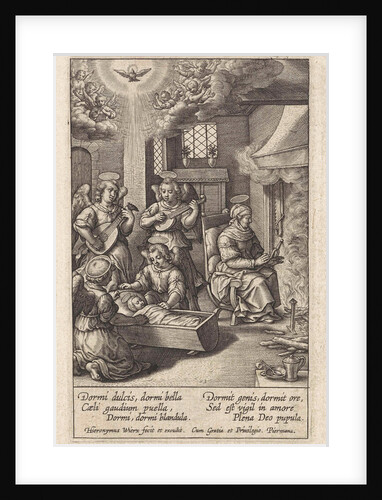 Mary sleeping in her crib by Hieronymus Wierix