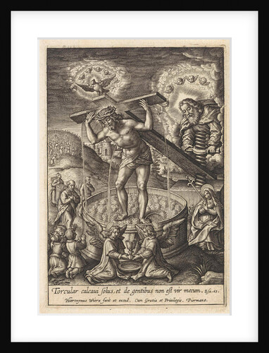 Christ in the wine press by Hieronymus Wierix