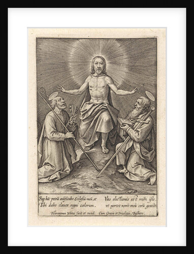 Risen Christ with Peter and Paul by Hieronymus Wierix