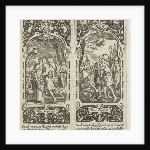 Jacob kisses Rachel, Esau embraces Jacob by Anonymous