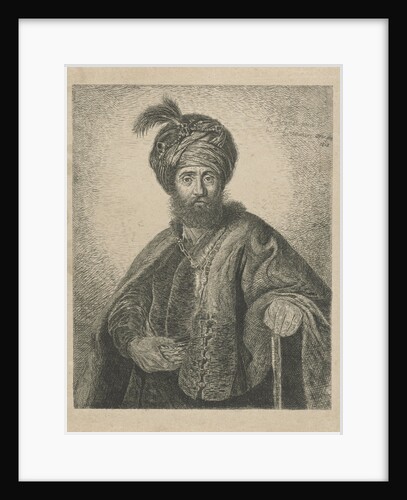 Portrait of an unknown bearded man with turban by Antoine Marie Labouchere