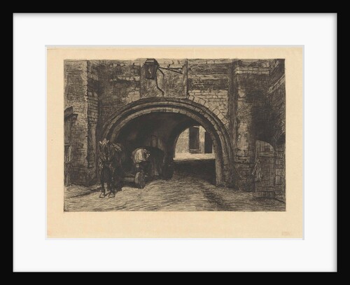 Vehicle with horse under an old gate by Willem Steelink II