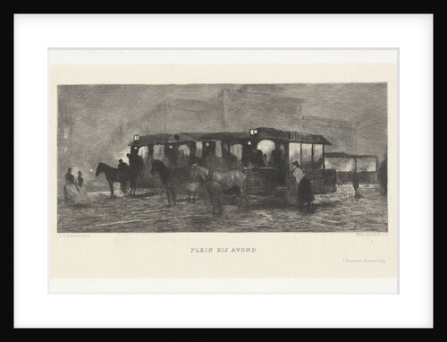 Square at night by M.M. Olivier