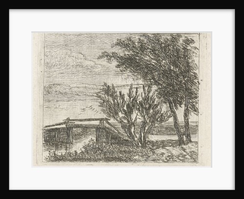 Willows at a bridge by Hermanus Jan Hendrik van Rijkelijkhuysen