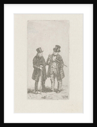 Two men with cane and top hat by Christiaan Wilhelmus Moorrees