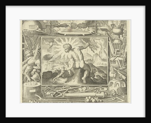 Element fire as a young man with lightning by Nicolaes de Bruyn