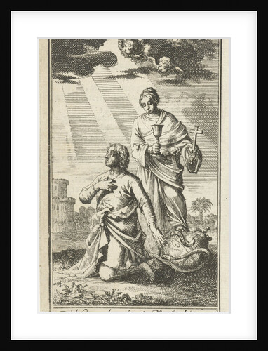 Praying man assisted by the Faith by Barent Bos