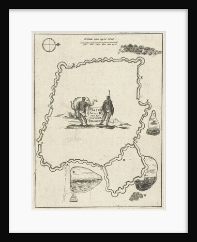 Map of Golkonda Fort, India by Jan Claesz ten Hoorn