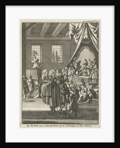 King of Golkonda visiting Dutch in their church, India by Jan Claesz ten Hoorn