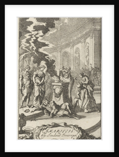 Amaryllis in a temple near the body of Damon, who was killed by lightning by Jacob Lescailje